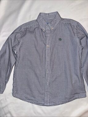 Bailey Boy's Navy and White Check Button-Down Shirt